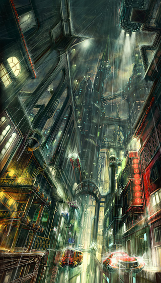 Illustration for article titled Dark City, Cool Art: Awesome Neo-Noir and Urban Fantasy Cityscapes